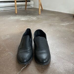 Black slip on loafers